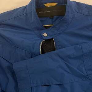 Marc New York Andrew Marc Royal Blue Lightweight Windbreaker Moto Jacket